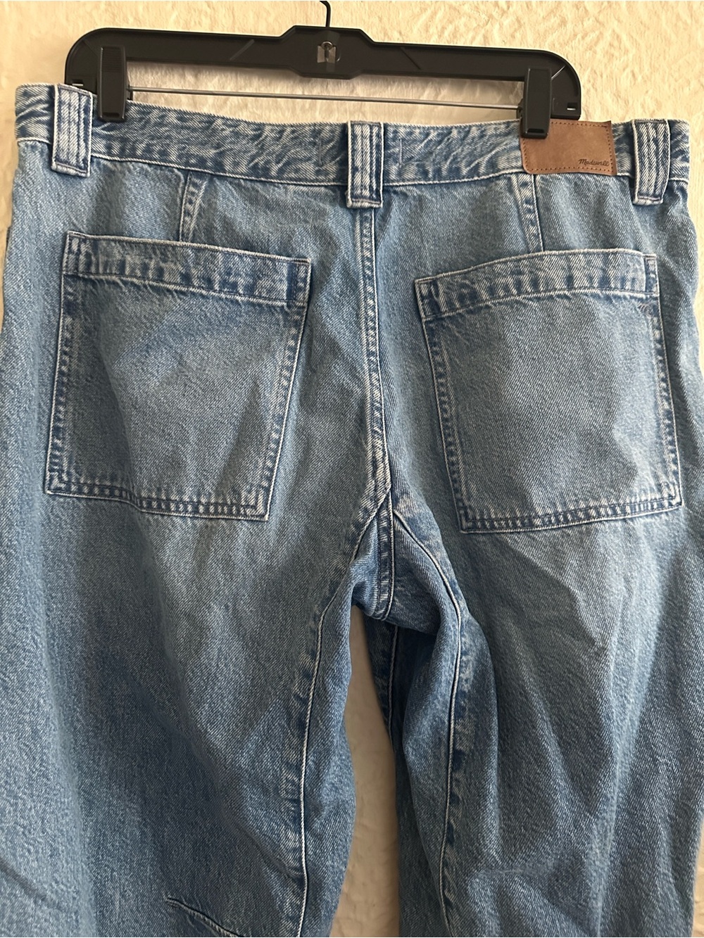 Madewell the Darted Barrel Leg Jeans 31 Riverbend Medium Wash Rigid Raw Hems - Picture 11 of 15
